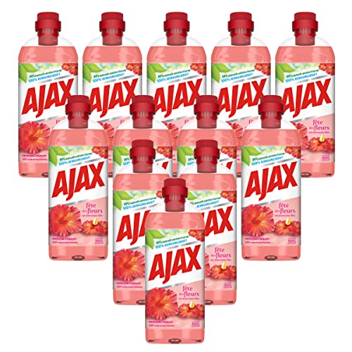 Ajax Allzweckrieniger Hibiskusblüten, Fête des Fleurs, Multi-Oberflächen-Reiniger 12er Pack(12 x 1 l)