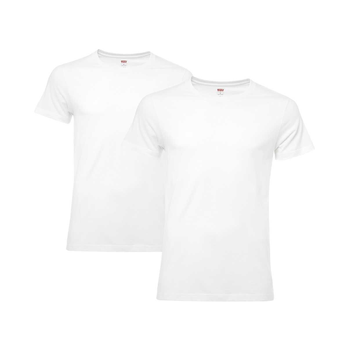 Levi's Herren Levis 200SF Crew 2P Unterhemd, Weiß (White 300), Small (Herstellergröße: S)