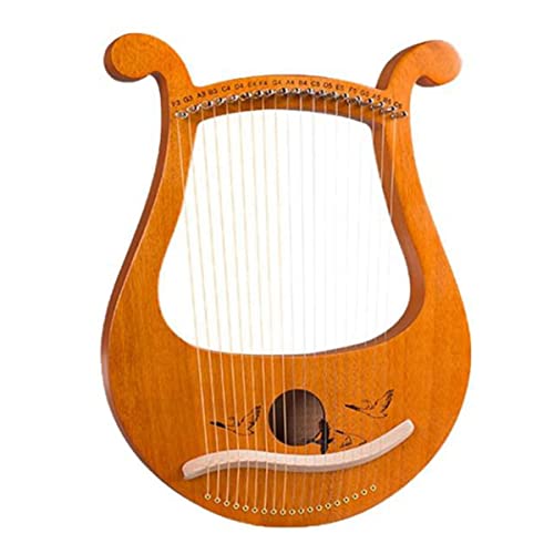 Saiketsu Harfe, 19 Saiten Griechische Violine, 19 Saiten Einzigartige Muster Geschnitzte Phonetische Symbole, für Musik Liebhaber AnfäNger, Usw