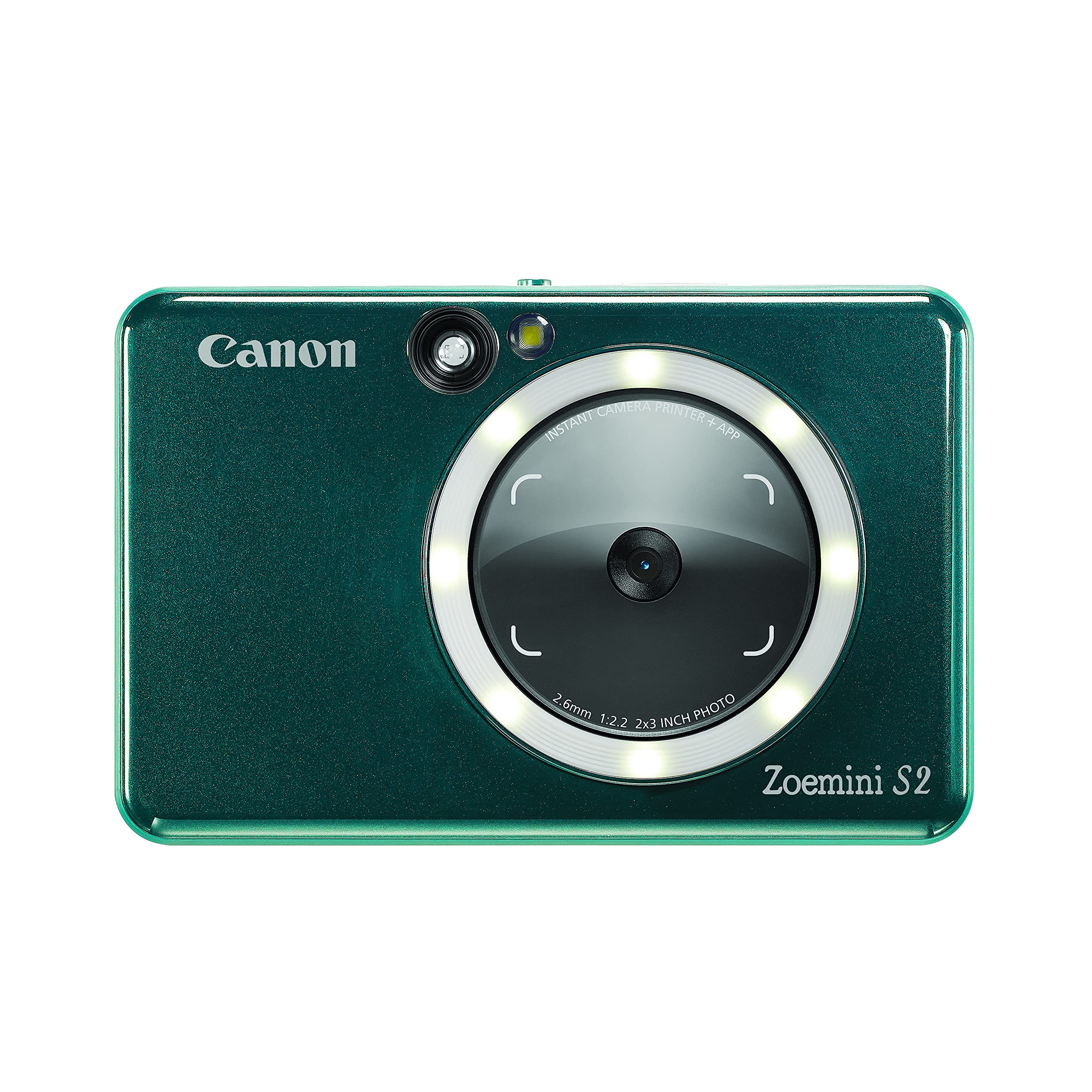 Canon Zoemini S2 Mini Sofortbildkamera + Fotodrucker mobil tragbar unterwegs Hosentasche (Fotodruck 5x7,6 cm, kabelllos, eingebauter Akku, App, Bluetooth) aquamarin [+ 10er Zink Druck-Set]