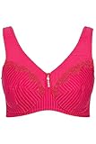 Ulla Popken Damen große Größen Übergrößen Plus Size Entlastungs-BH, ohne Bügel, Strassanhänger, Cup C - G Sorbet pink 100G, 658495