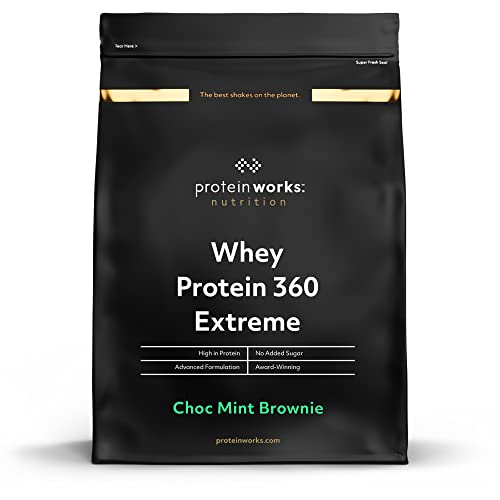 Whey Protein 360 Extreme | Schoko-Minz-Brownie | Proteinreich | Glutamin, Vitamine & Mineralien | THE PROTEIN WORKS | 1.2kg