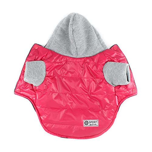 1 Stück weiche warme Hundemantel Welpenjacke Fleece Futter Winter Hundekleidung Chihuahua Französische Bulldogge Kleidung für Hunde-Fushia,12