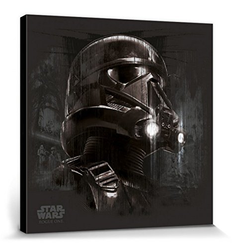 1art1 Star Wars - Rogue One, Death Trooper Black Poster Leinwandbild Auf Keilrahmen 40 x 40 cm