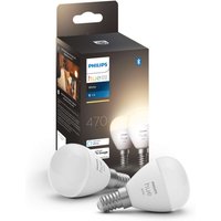 Philips Hue White E14 LED-Tropfen Luster, Doppelpack, dimmbar, warmweißes Licht, steuerbar via App, kompatibel mit Amazon Alexa (Echo, Echo Dot)