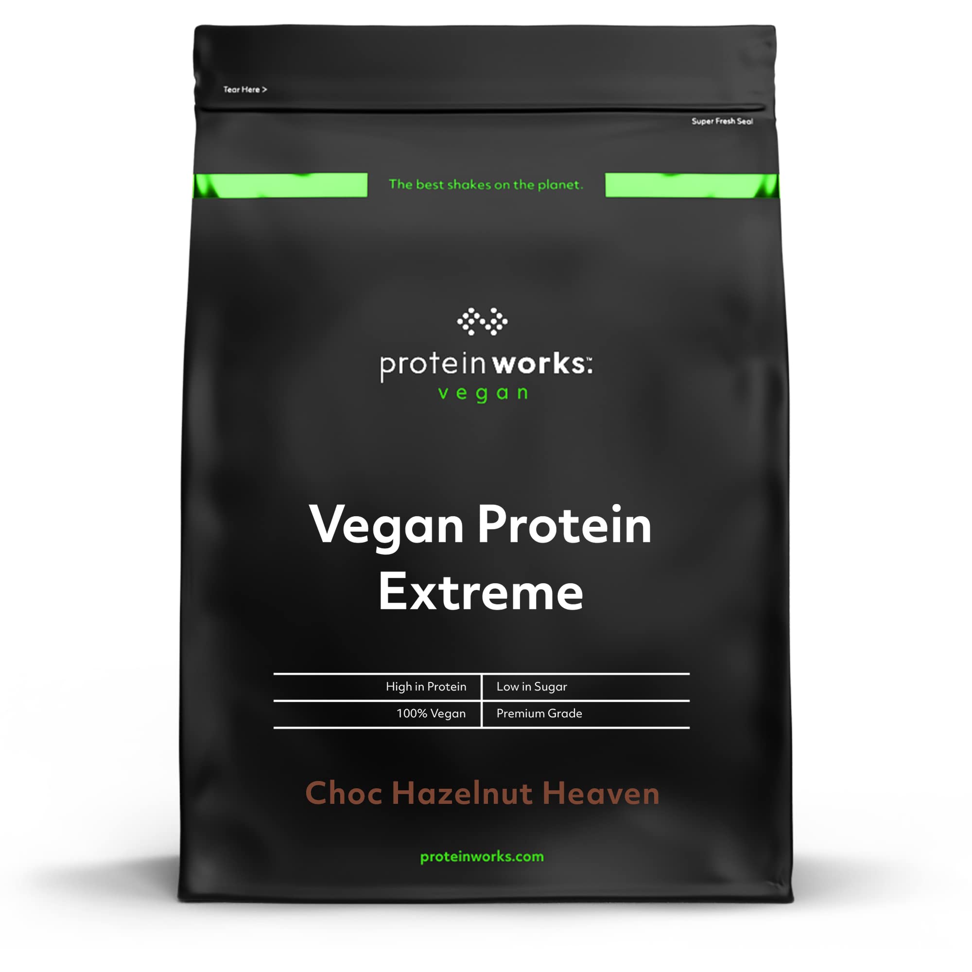 Protein Works - Vegan Protein Extreme | 29g Pflanzliches Protein | Mischung aus Soja, Erbse, Kürbis, braunem Reis und Sonnenblume | Laktosefrei & Glutenfrei | 57 Servings | Schoko Haselnuss | 2kg