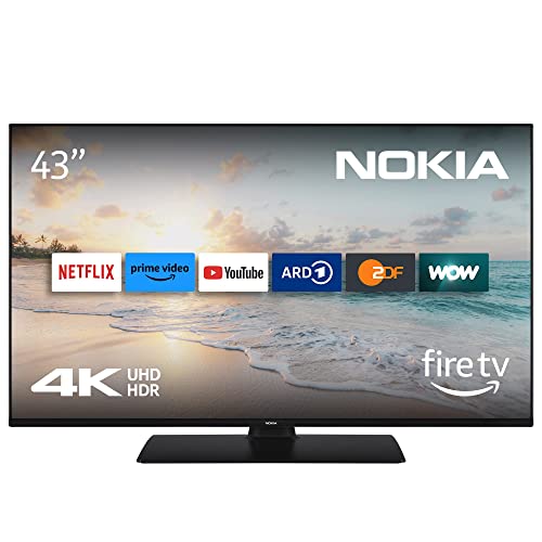 Nokia Smart TV - 43 Zoll (108 cm) Android TV Fernseher (4K UHD, DVB-C/S2/T2, Netflix, Prime Video, Disney+) Amazon Exclusive