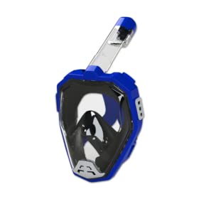 Carromco Vollgesichts- Schnorchelmaske in blau, integrierter Schnorchel, Schnorchelset Erwachsene, Taucherbrille Erwachsene, Tauchmaske (S/M)