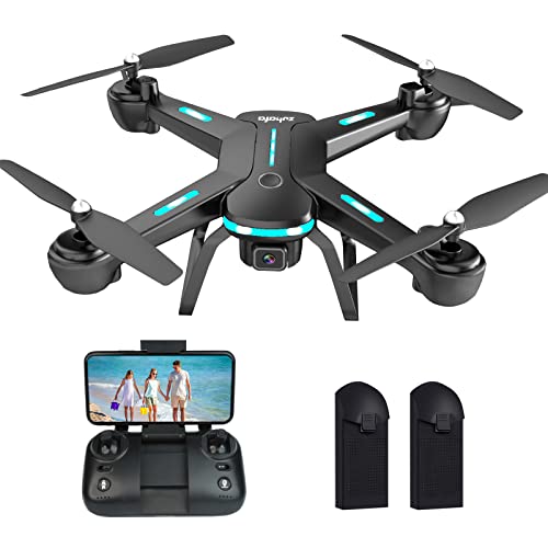 Drohne mit 1080P HD-Kamera für Kinder und Erwachsene, Zuhafa JY03, WiFi FPV Übertragung RC Quadcopter für Anfänger, Gesten/App-Steuerung, Höhenhaltung, 3D-Flips, 2 Batterien 40 Minuten Flugzeit