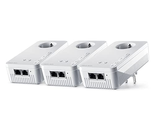 devolo Mesh WLAN 2 – 1200 WiFi ac Multiroom Kit: 3 WiFi-Adapter für raumübergreifendes Mesh-WLAN, ideal für Streaming (1200 Mbit/s, Tri-Band-System, 5X Gigabit LAN-Anschlüsse)