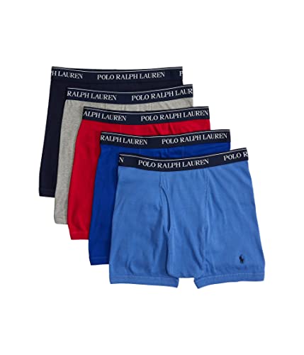 POLO RALPH LAUREN P5 Classic Fit Boxershorts aus Baumwolle, Andover Heather/Aerial Blue/Rugby Royal Rl2000 Red/Cruise Navy, XX-Large