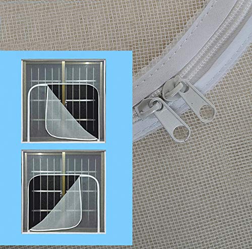 BASHI Fenstergitter aus Aluminiumlegierung, verstellbares Insektennetz mit Reißverschluss, langlebiges Fensternetz ohne Bohren – hält Käfer/Fliegen/Mücken fern.