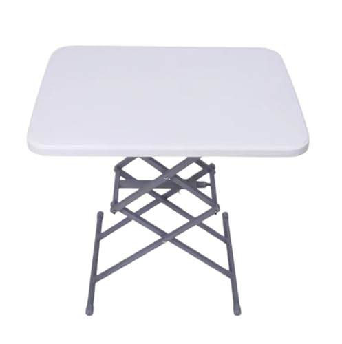 ASHSDI Klapptisch Camping, Klapptisch, Höhenverstellbar, Tragbarer Tisch Für Camping, Essen, Drinnen Und Draußen Kleiner Balkontisch (Color : White, Size : 64 * 45cm)