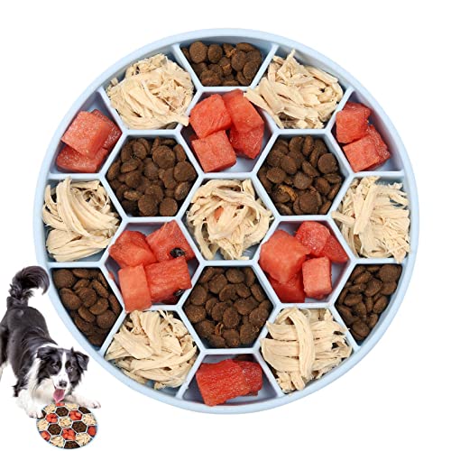 Lecerrot Hundenapf für langsames Fressen, rutschfest, Puzzle-Hundenapf mit Silikon, verhindert Ersticken, gesundes Design, Hundenapf für große Rassen / mittelgroße Hunde / kleine Rassen