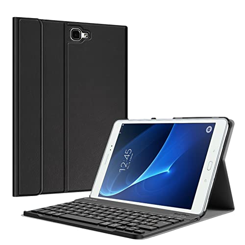 Fintie Tastatur Hülle (Französisch AZERTY) für Samsung Galaxy Tab A 10,1 Zoll T580N / T585N Tablet (2016 Version), (Schwarz)