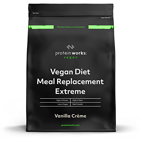 THE PROTEIN WORKS Veganer Diät Mahlzeitenersatz Extreme | 100% pflanzlich, erschwinglich, gesund, schnell, Mahlzeitersatz-Shake | Vanillecreme, 1000 g