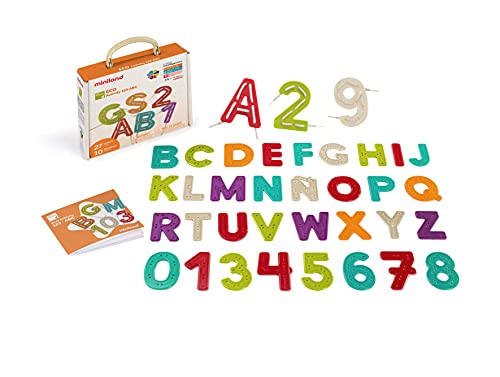 Miniland 32158 Buchstaben und Zahlen, Mehrfarbig