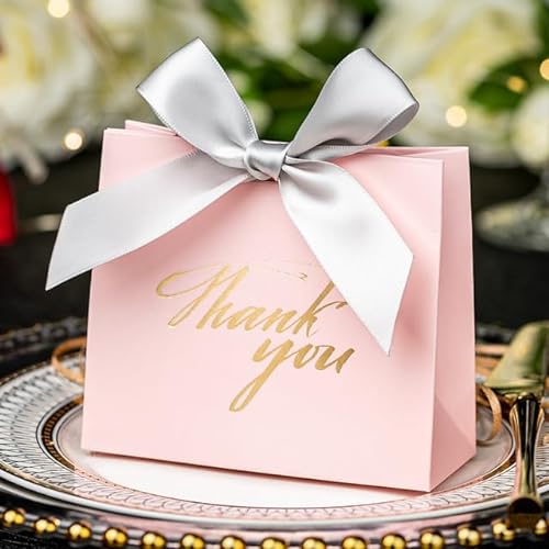 50 stücke Hochzeit Gunsten Verpackung Tasche Papier Geschenk Box Für Gäste Valentinstag Verlobung Geburtstag Party Candy Boxen Mit Band