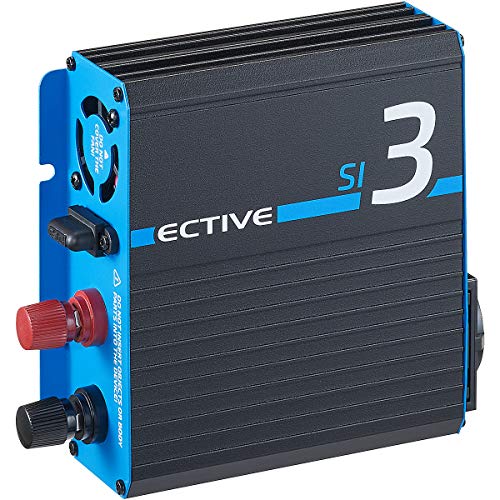 ECTIVE Reiner Sinsus Wechselrichter SI3-300W, 24V auf 230V, USB, Überlastschutz, Überhitzungsschutz, Aluminiumgehäuse - DC/AC Spannungswandler, Umwandler, Stromwandler für Haushaltsgeräten