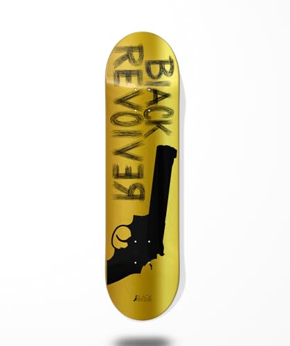 Skateboard Skateboard Deck Board Black Revolver Big Gun Gold Black 8.7