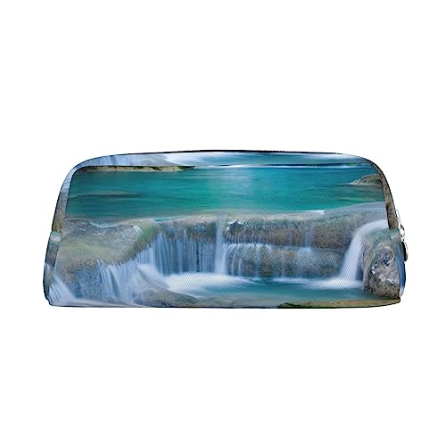 Pencil Case Pencil Pouch Pen Bag Waterfall Stream Printed Stationery Organizer with Zipper Pencil Pen Case Cosmetic Bag for Office Travel Coin Pouch One Size, #238, 21x10.5x5cm