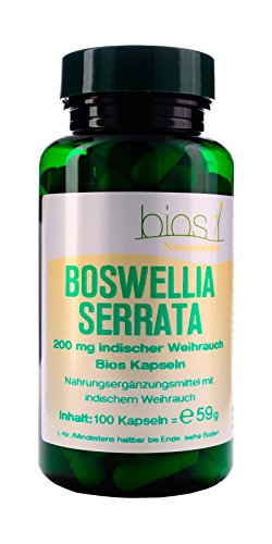 Bios Boswellia Serrata 200 mg Indischer Weihrauch, 100 Kapseln, 1er Pack (1 x 59 g)