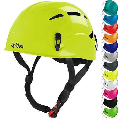ALPIDEX Universal Kletterhelm für Herren und Damen Klettersteighelm in unterschiedlichen Farben, Farbe:Lime Green