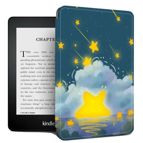 Hülle Für 6,8" Kindle Paperwhite 11. Generation 2021 – Premium Leichte Pu-Leder-Buchhülle Mit Automatischer Wake/Sleep-Funktion Für Amazon Kindle Paperwhite 2021 Edition E-Reader-Stars