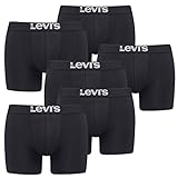 Levis Boxer Brief Boxershorts Men Herren Unterhose Pant Unterwäsche 6er Pack, Farbe:Jet Black, Bekleidungsgröße:S