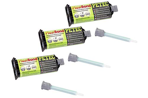 3 X 50 ml PETEC 98350 PLASTBOND Klebstoff 2-Komponenten Kleber für Kunststoff