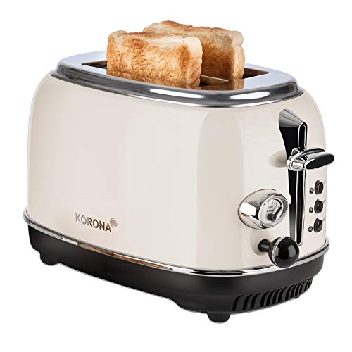 Korona Retro 21666 Toaster mit Brötchenaufsatz Creme