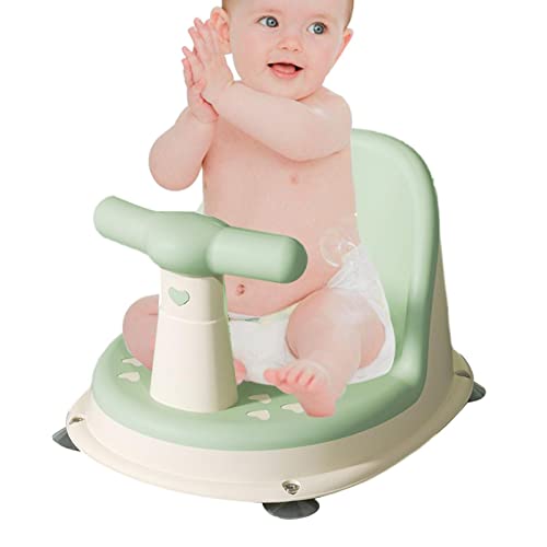 Baby-Badesitz, Baby-Badestuhl für die Badewanne, niedliche Baby-Duschstühle, rutschfester Badestuhl für Kleinkinder, Unterstützung mit Rückenlehne und Saugnapf, tragbarer Kleinkind-Badewannensitz für