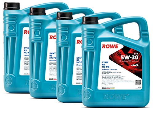 20 (4x5L) Liter ROWE HIGHTEC SYNT RS SAE 5W-30 HC-FO Motoröl Made in Germany