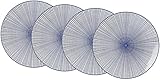 Ritzenhoff & Breker Kuchen- und Frühstücksteller-Set Royal Makoto, 4-teilig, 21,5 cm Durchmesser, Porzellangeschirr, Blau-Weiß, 21.50 x 21.50 x 2.50 cm
