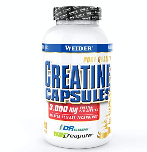 Weider Creatine Capsules - Creapure Kreatin Monohydrat 200 Kapseln, Krafttraining