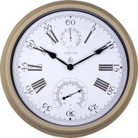 NeXtime Hyacinth Uhr, Thermometer und Hygrometer, wasserdicht, Braun, 40,5 cm