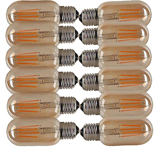 OUGEER 12 Stücke LED E27 4W T45 Filament Glühbirne Edison Vintage Glühlampe Lampe Birne Warmes Licht 2300K,Nicht Dimmbar 400LM AC 220-240V