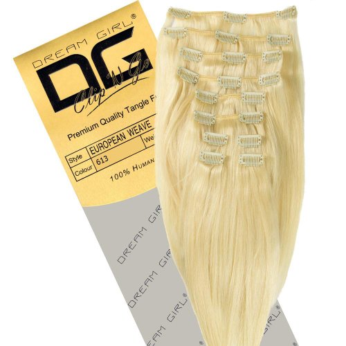 Dream Girl 14 inch Colour 613 Clip On Hair Extensions
