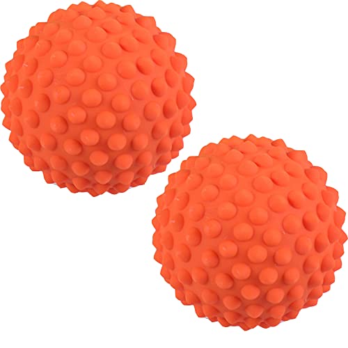 2Pcs Ökos Freundlich 9 Cm Pvc Weiche Und Hartmassage Ball Set Yoga Fitness Fußkörpermuskel Entspannende Faszien Ball,Orange