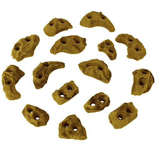 ALPIDEX Klettergriffe Klettersteine Tritte Größe XS - 15, 30, 60, 120 Stück, Farbe:gelb-meliert, Verpackungseinheit:30 Stück