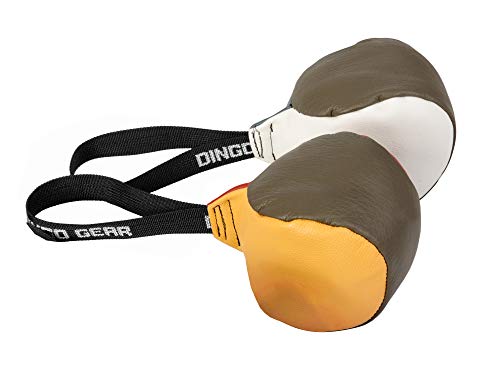 DINGO GEAR Hundespielzeug Soft Ball mit einem Griff aus echtem Narbenleder für das Beißtraining für Hunde, 11 cm x 2 Stück