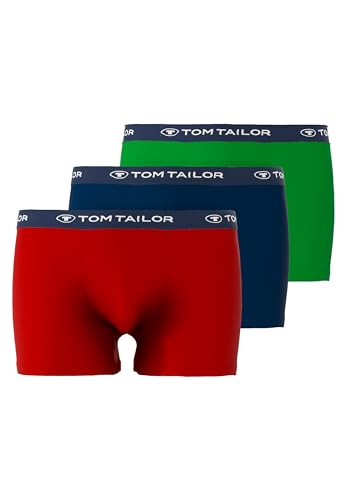 Tom Tailor Boxer Briefs, Herren Boxershorts, 3er Pack (L / (6), rot/blau/grün)