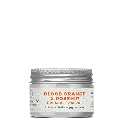 LOGY Blood Orange & Hagebutte Lippenpeeling für Pigmentierte, 10 g, für trockene & rissige Lippen, zertifiziert biologisch, 100% natürlich, tierversuchsfrei