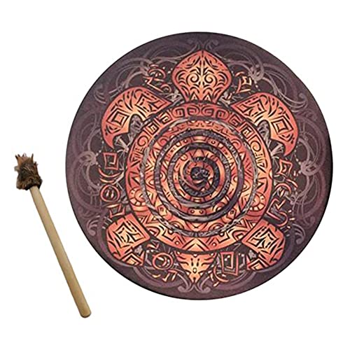 Fanao Schamanische Trommeln, 10-Dekorationsdesign mit TrommelstöCken, Klangheiler Schamanische Trommeln für Spirituelle Musik