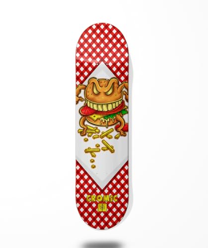 Cromic Skateboard Skateboard Deck Board Burger Crazy Food 7.5