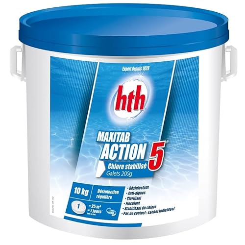 Chlore multifonction hth® MAXITAB Action 5 galets 200g - 10 kg