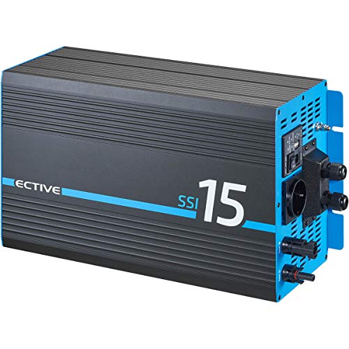 ECTIVE 12V zu 230V 1500W Reiner Sinus-Wechselrichter SSI 15 mit MPPT-Laderegler, Batterie-Ladegerät, NVS- und USV-Funktion