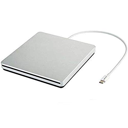 Tengertang USB-C Super externes Laufwerk tragbares externes CD/DVD-RW Brenner für MacBook/Asus/Dell Latitude/MacBook Pro (Silber)