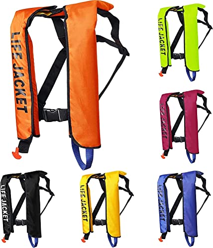 NURCIX Schwimmweste für Erwachsene Aufblasbar Damen Herren, Auftriebsweste Schwimmende Weste Sommerhilfe, für Wassersport-justierbare Wasserski-Schwimmhilfe-Weste (Color : Orange)