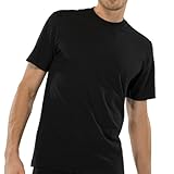 Schiesser Herren T-shirt Unterhemd, Schwarz (000-schwarz), S EU
